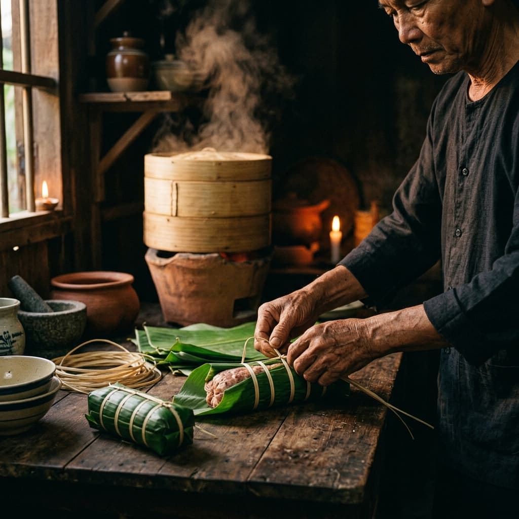Nghệ nhân gói giò - Giò Chả Luyến Vũ